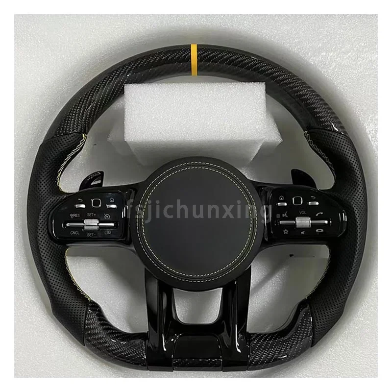 Auto Customized Steering Wheel Fit for Mercedes Benz C Class W204 W205 AMG W212 W213 W447 W463 GLC GLA Carbon Fiber Steering