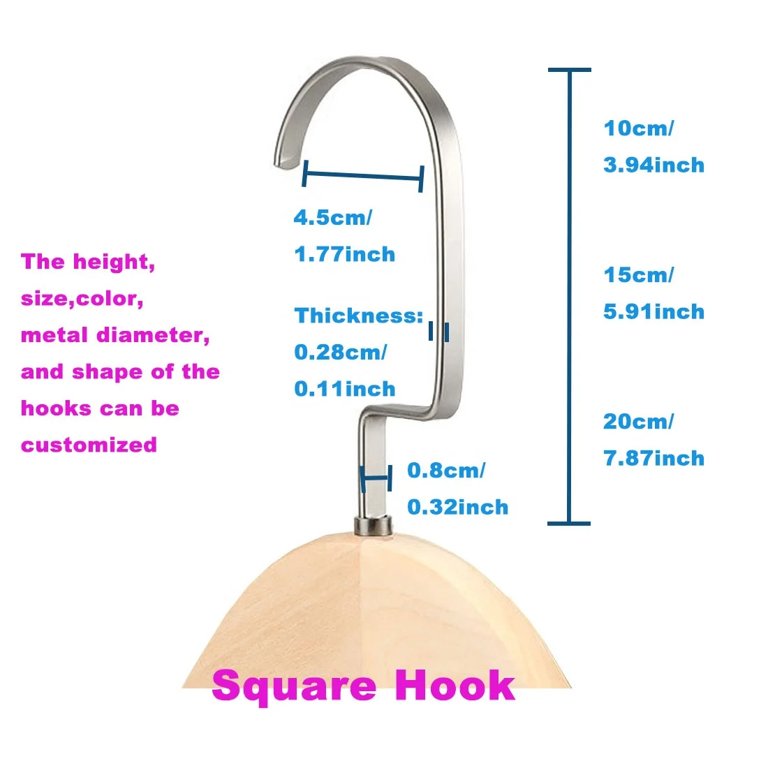 Hanger Accessories Pearl Nickel Silver Flat Hooks  Metal hooks for hangers flat hooks for hangers