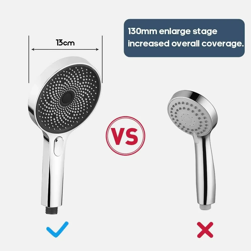 Best Seller Wall Mounted ABS Plastic Handheld Shower Head High Pressure 3 Functions with Easy Cleaning for Bathroom