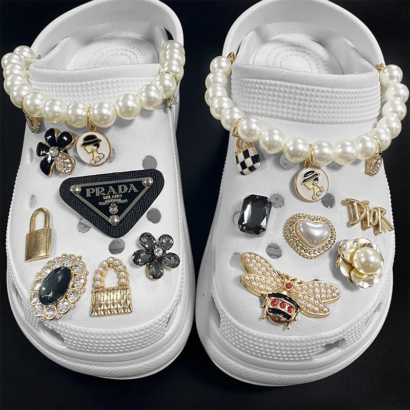 Wholesale Women Diy Designer Crystal shoe charms disigners metal croc shoe charms for clog shoes decoration wholesale