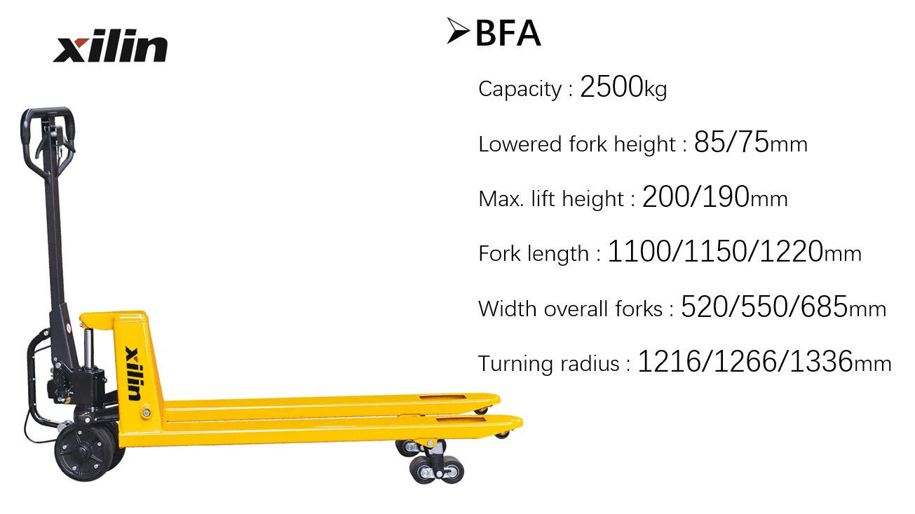 Xilin 90% Less Full Loading Pull Strength Than Normal Truck Mechanical Pallet Truck 2.5 ton Manual Hand Pallet Truck