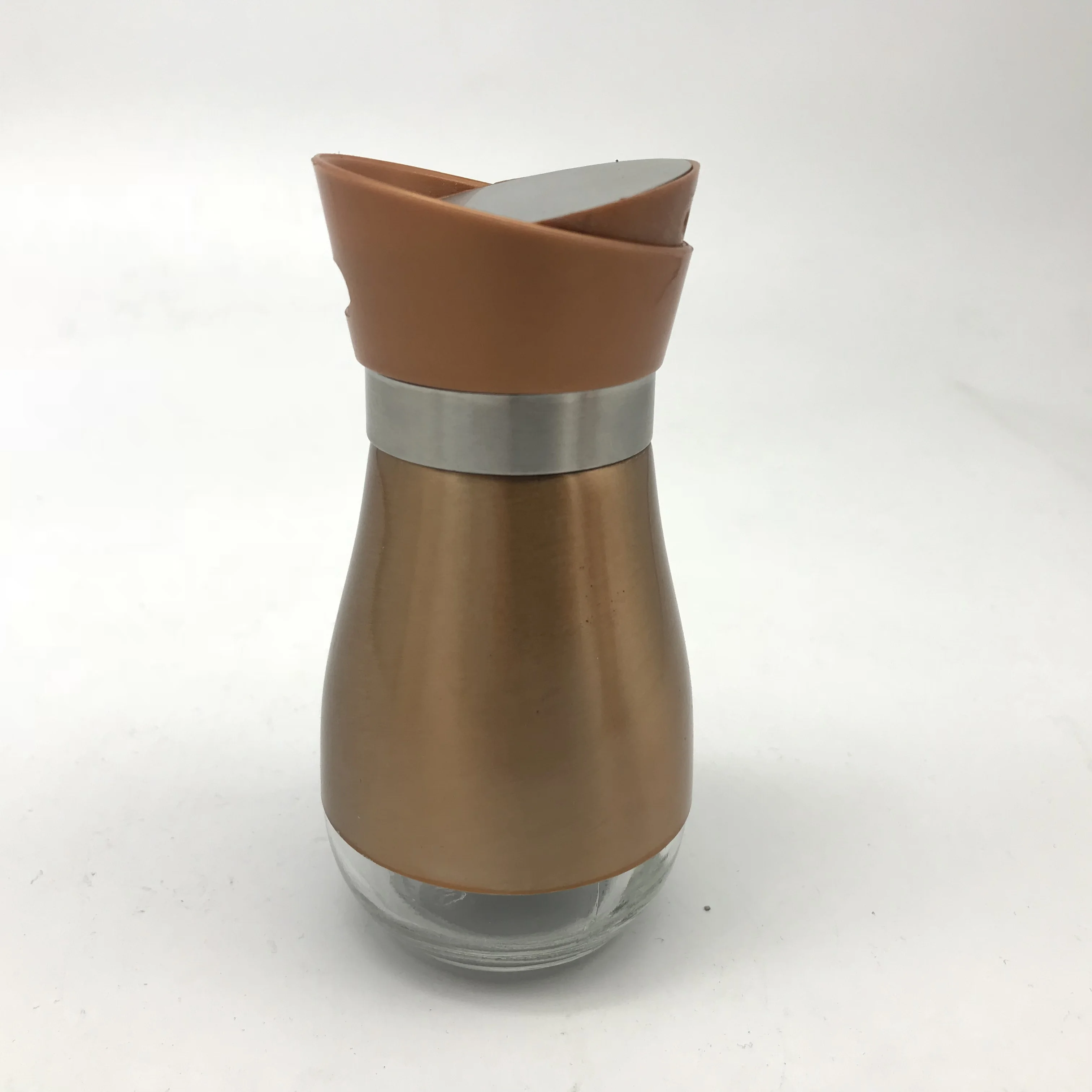 13oz Oil Vinegar Stainless Steel Cover Bottle with Glass Bottom Olive Oil Dispenser Soy Sauce Cruet