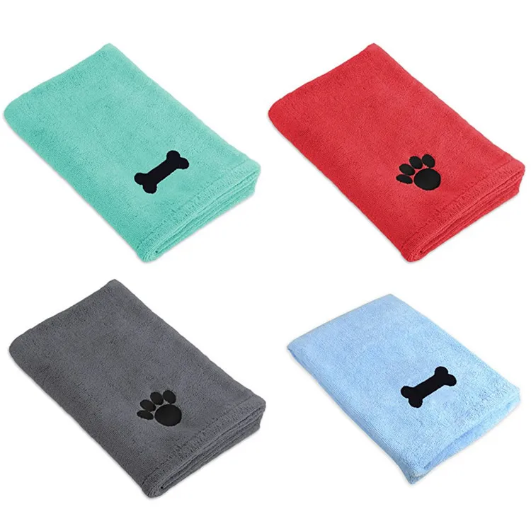 Custom Logo 30 X 50inch Small Medium Large Dogs and Cats Bathing and Grooming Towel Pet Dog Cat Microfiber Drying Towel