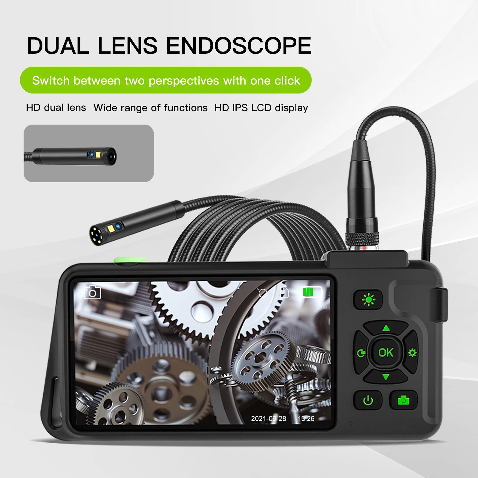 5mm Endoscope Camera Lens Double Lens Endoscope Inspection Camera For Pipes