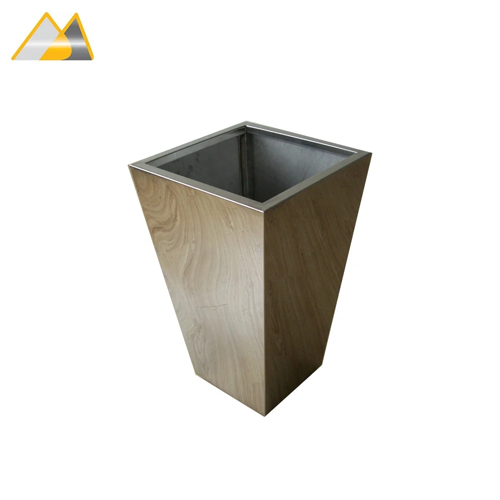 1.2MM Thick Tapered Stainless Steel 304 Polished Railing Planter, Decorative Tall Outdoor Planters,Decorative Metal Window Box