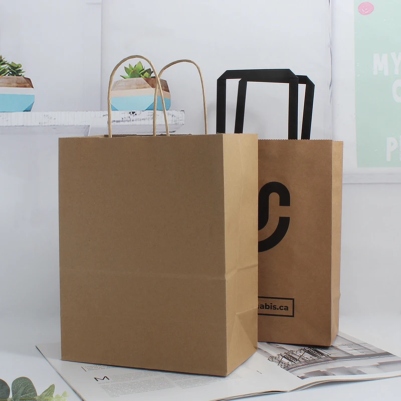 Machines making kraft paper bag wholesale kraft food packing bag with handle