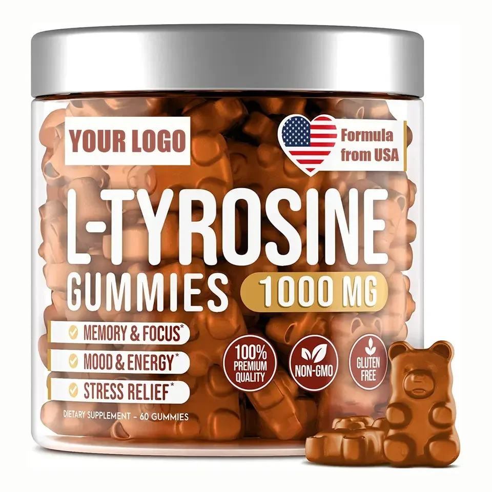 OEM High Quality Factory Supply L-Tyrosine Gummies 100% natural L-tyrosine Gummies increase focus and memory  promote  calmness