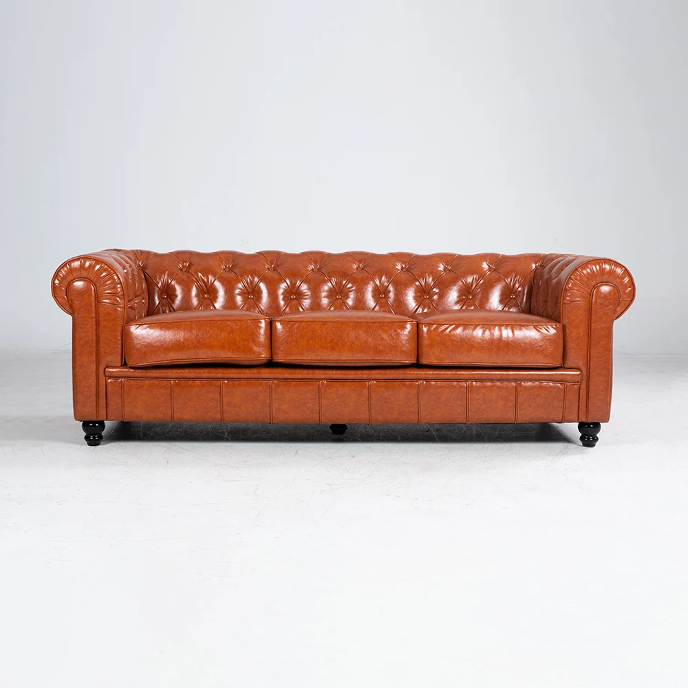 usa classic style brown synthetic leather luxury royal design couches modern sofa
