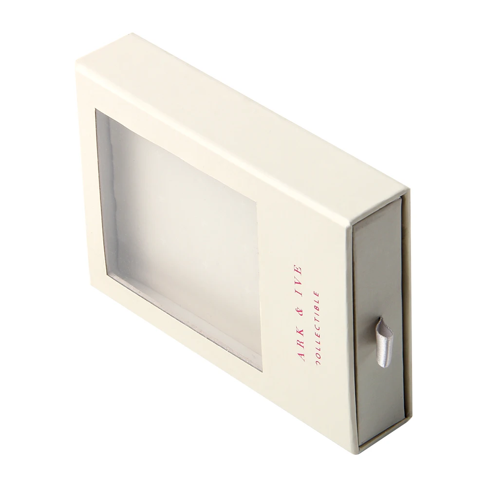 China manufacturers factory price customized logo coated paper cardboard luxury gift packaging clear jewelry box with window top