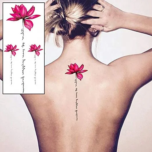 Lotus Water Lily Flower Temporary Tattoos  Body Tattoo Sticker for Arms Legs Shoulder Back