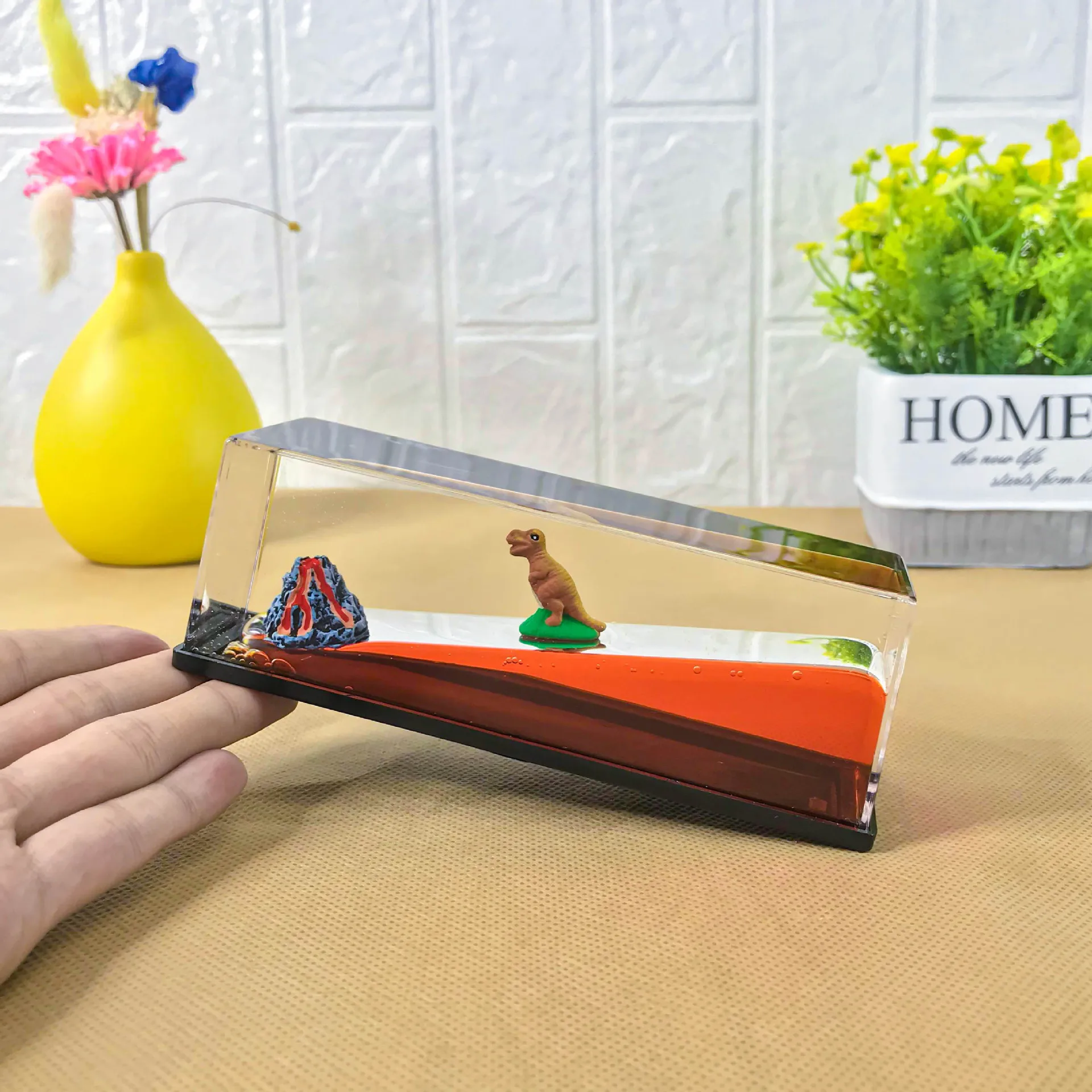 Popular Customized Colors oil inside  Dinosaurs Fluids Drifting Liquid Toy Ornament Creative Gift Floating World Decor Gift