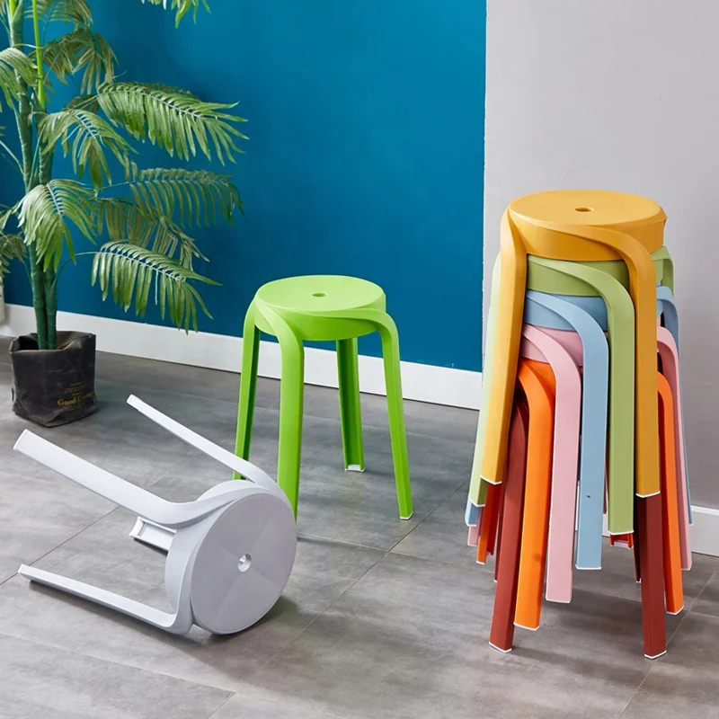 Factory direct sales simplicity furniture nordic breakfast bar stool plastic stackable stools for kitchen