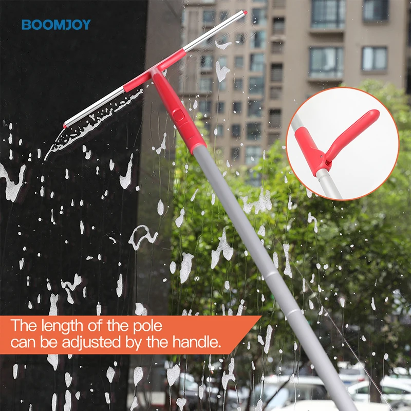 Высококачественный Выдвижной Телескопический скребок BOOMJOY для очистки стекла с длинной ручкой очиститель