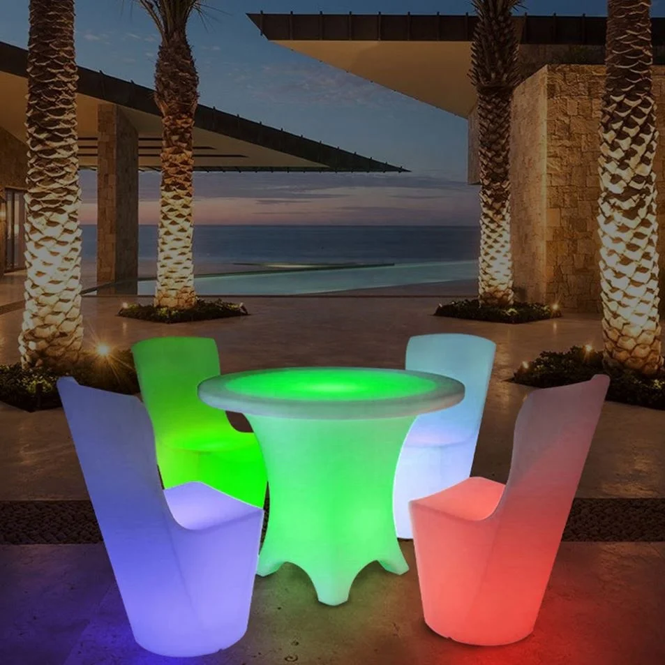 New arrival LED light furniture rgb color changed plastic glowing chair kids stool chair