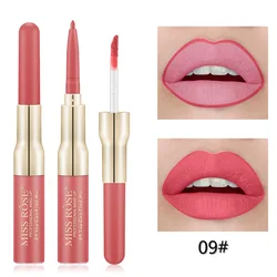 RTS MISS ROSE 12 colors pigmented Long lasting Waterproof Lip gloss matte vegan Moisturizing 2 in 1 lip gloss and lip liner