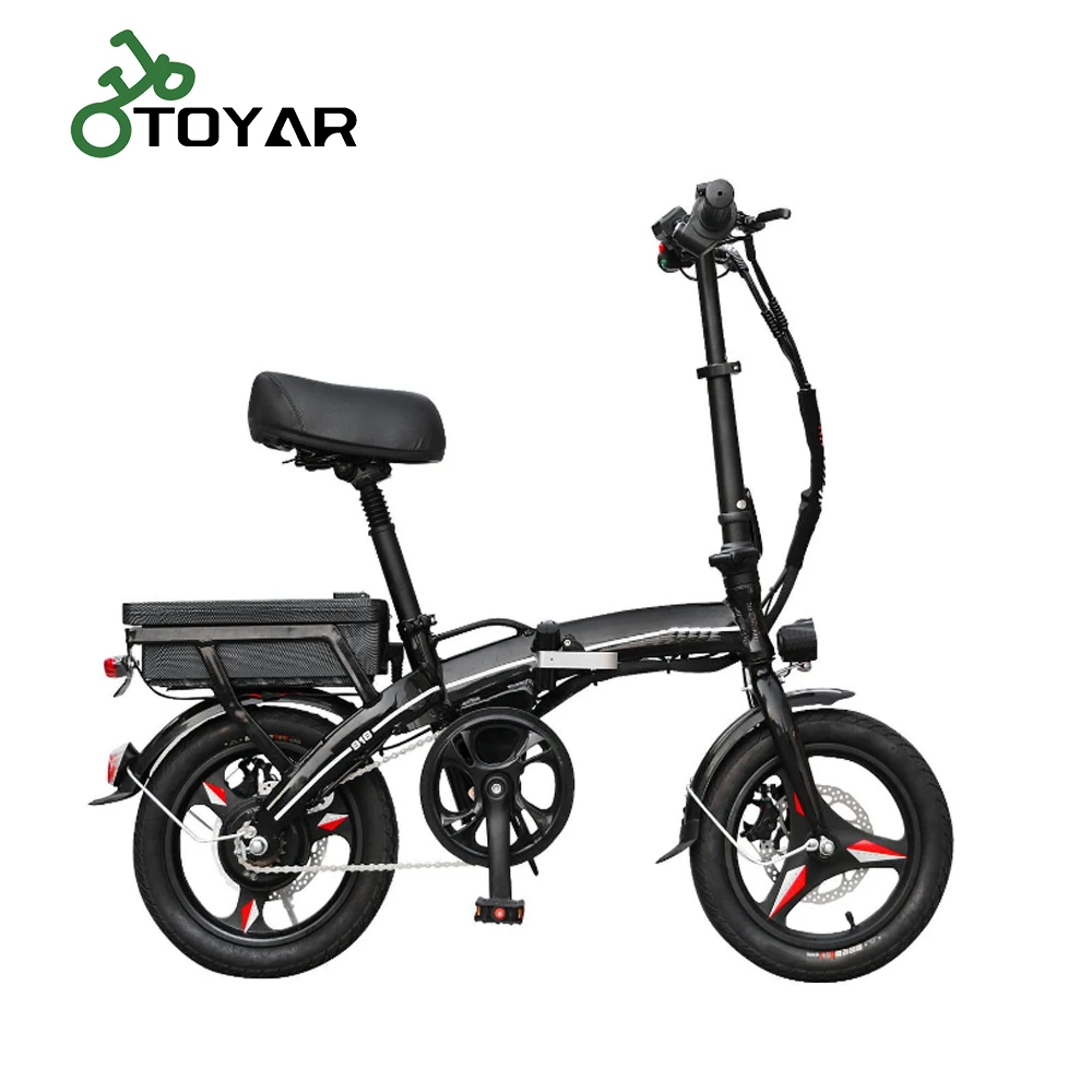 Складной электрический велосипед Toyar для взрослых 14 дюймов шина светодиодный дисплей