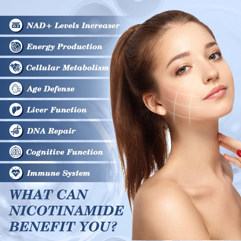 60 шт. Водорастворимые витамины группы B ниацин Ниацинамид капсула для здоровья кожи