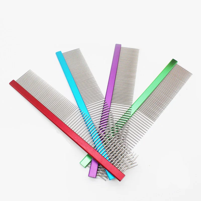 Pet Comb Stainless Steel Sparse Compact Combination Cat Dog Grooming Comb