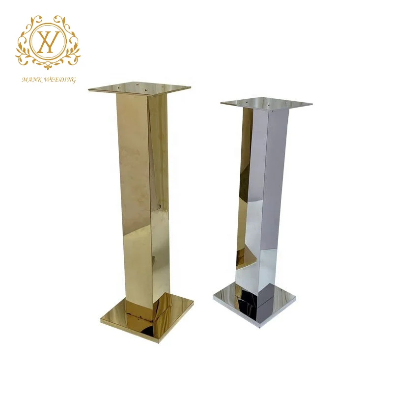 Wedding Flower Stand Column Stainless Steel Decorative Flower Stand For Wedding Center Hotel Table Wedding Road Guide
