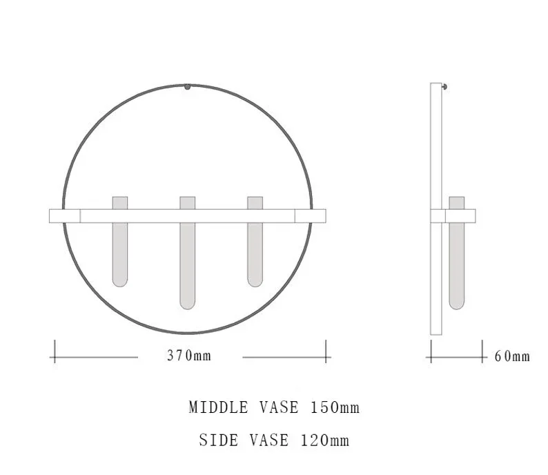 Bamboo Wood wall hanging propagation Handcrafted Cherry wood vase