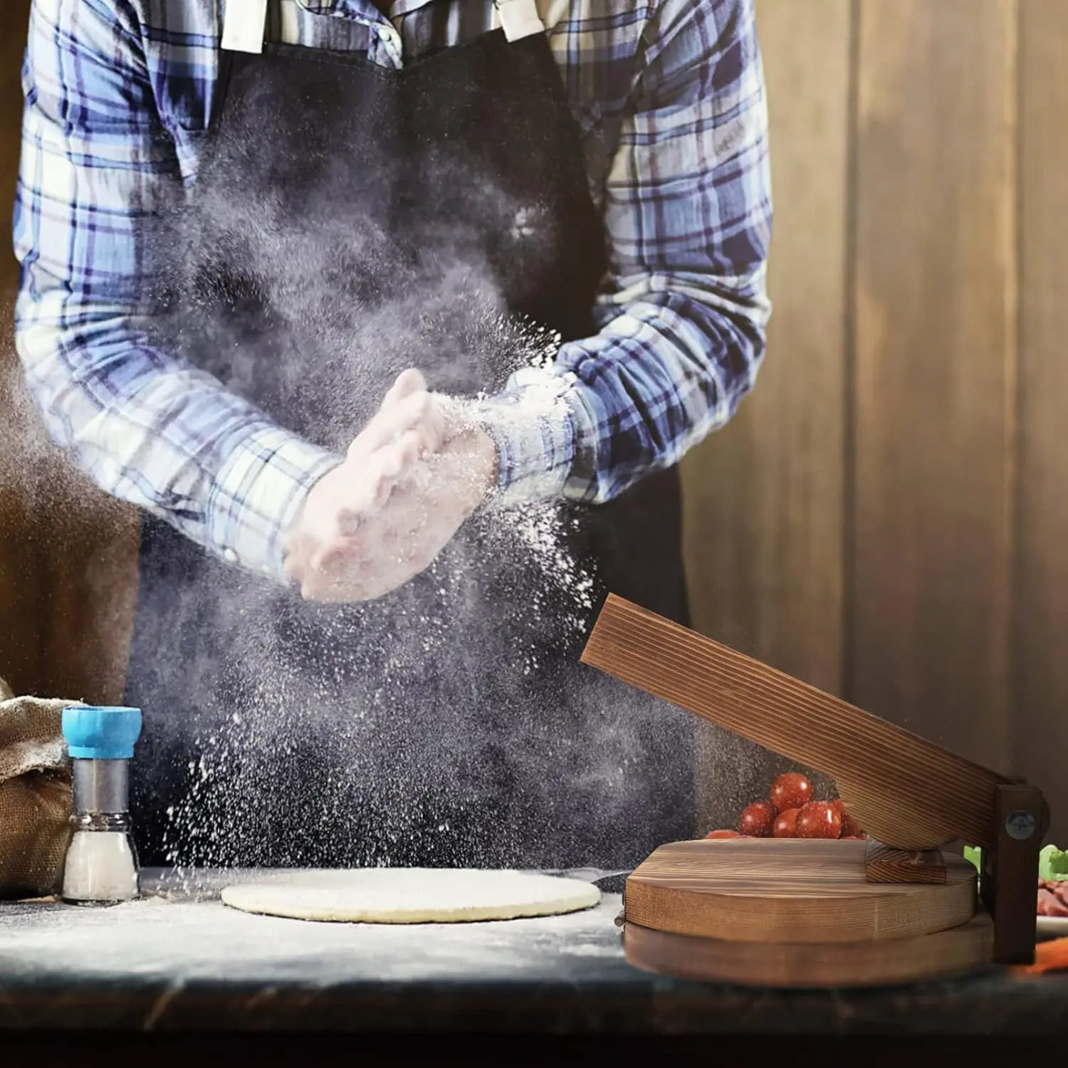 20240710 Customized Size 10 Inch Diameter Bamboo Tortilla Press Maker for Homemade Mexican Cooking Tool