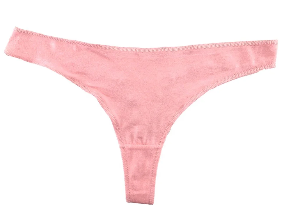 Classic solid color soft wear cotton crotch low waist bikini custom women panties thong