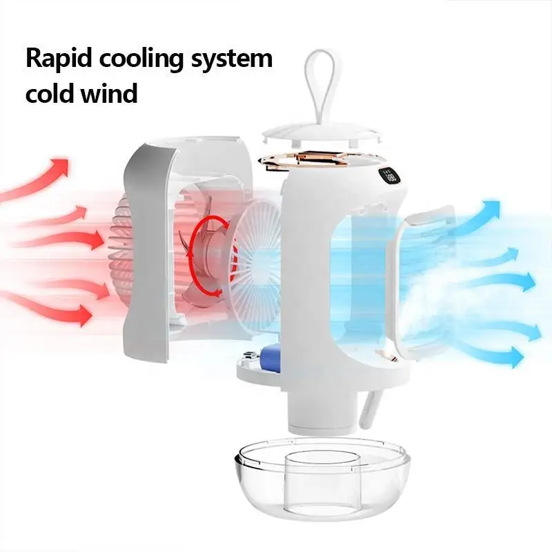 2024 hot sales 90 degree rotation Room Humidifier Desktop USB Mobile Small Portable Mini Air Conditioner Air Cooler