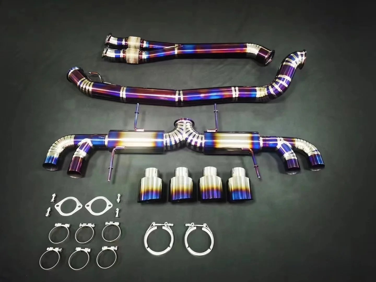 China Supplier Titanium Catback Exhaust sound System pipes For Nissan Gtr R35