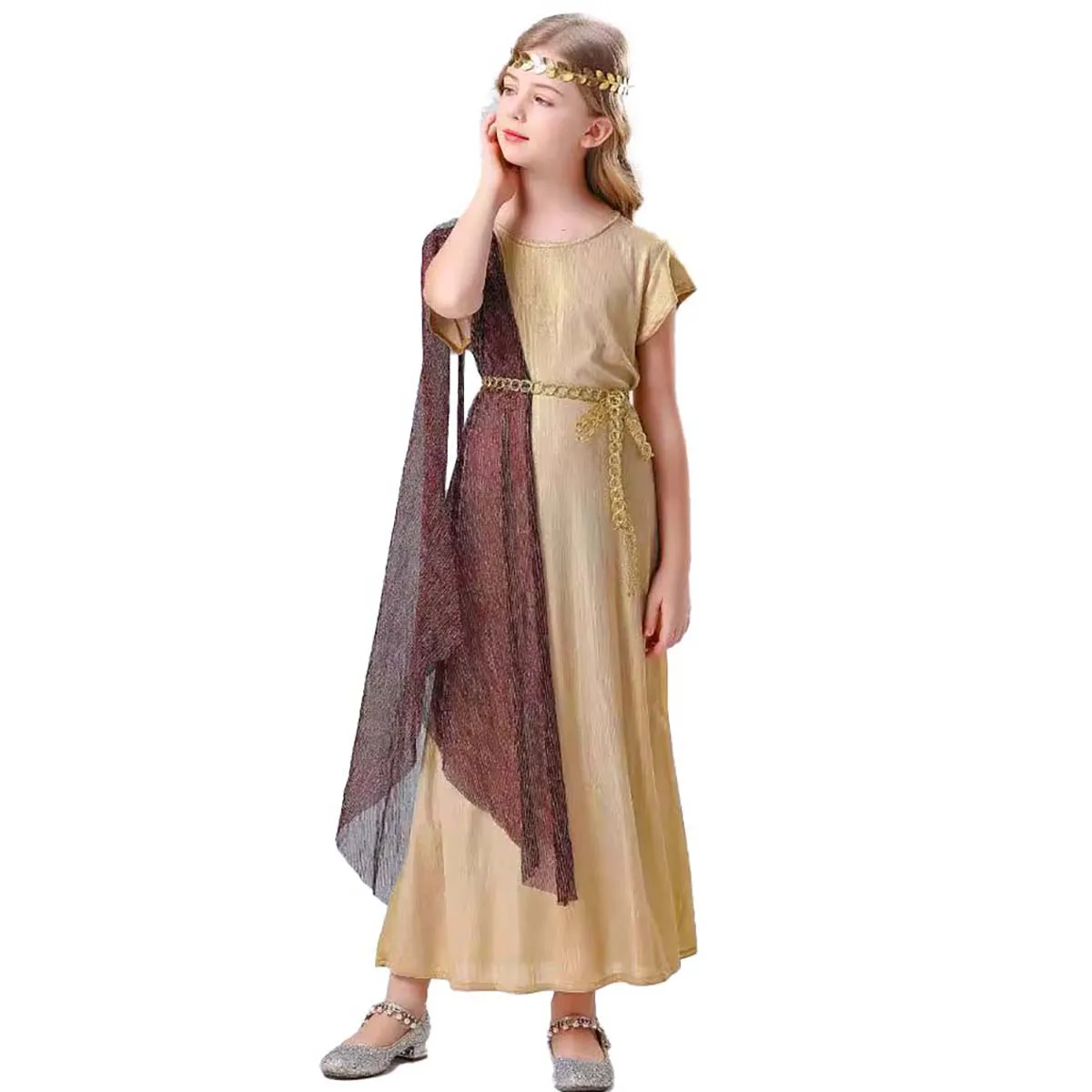 Halloween Purim Adult Kids Ancient Greek Goddess Athena Costume TRAD-011