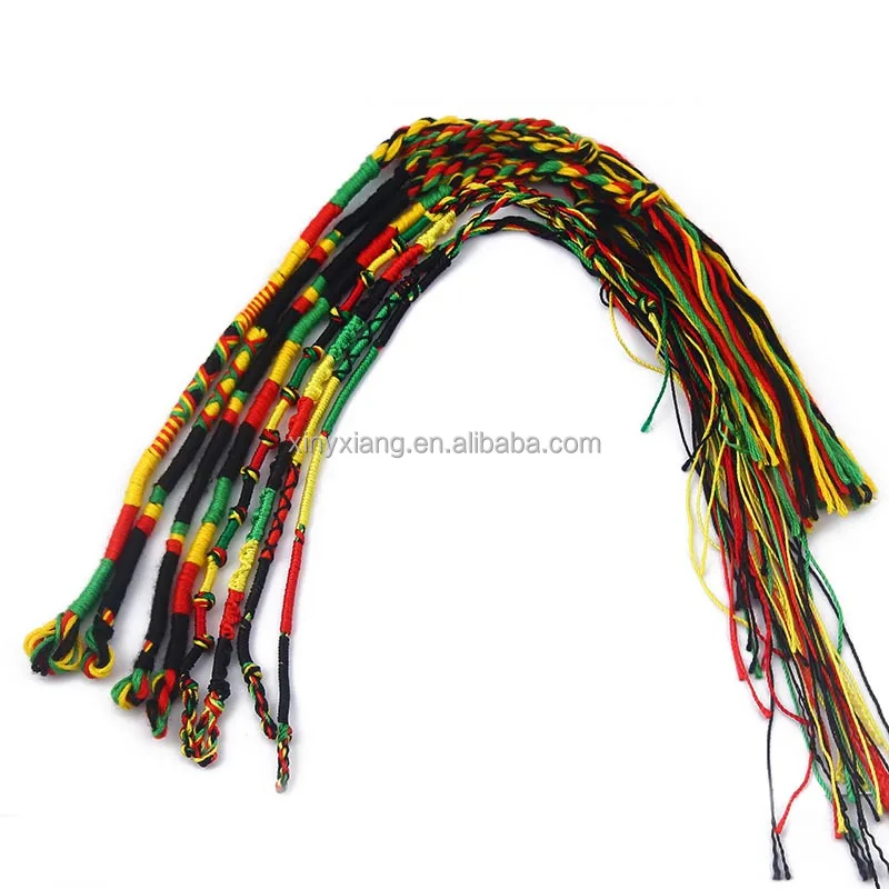 Factory Wholesale Handmade Braided Bohemian Rainbow Rope Bracelets, Handmade Braided Friendship Bracelet Anklet