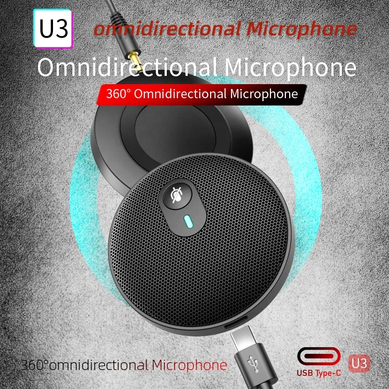  Оригинальный профессиональный портативный всенаправленный мини-USB-микрофон промышленного дизайна с поворотом на 360