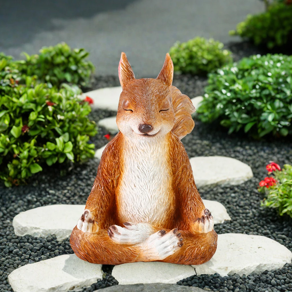 creative  Resin crafts Zazen squirrel statue outdoor garden decor ornaments animals Sculpture