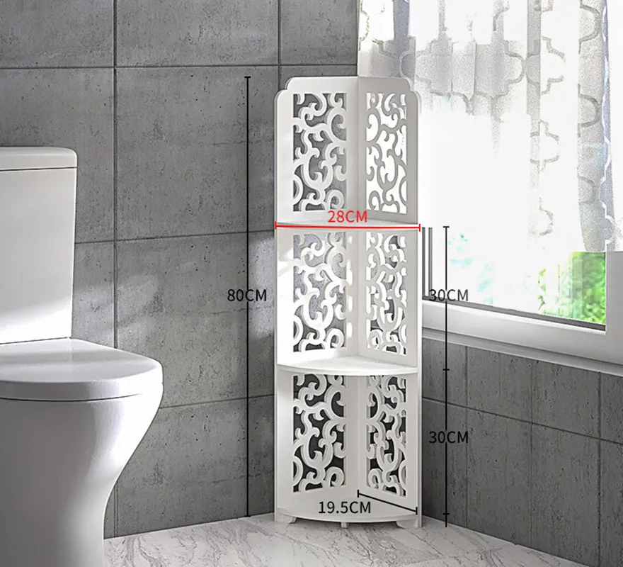 3 layer Waterproof Skeleton Carving PVC Plastic Bathroom Corner Rack Shelf Organizer Cheap Price