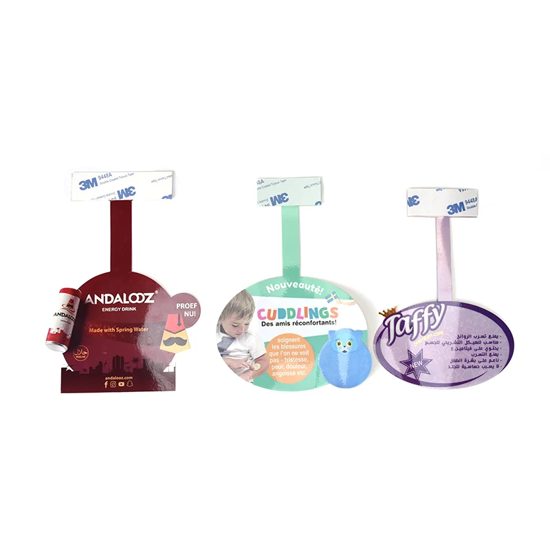 supermarket Retail Shelf Display Foam Tape Aluminum Wobbler/Shelf Wobbler For Hanging Label oem wobbler sticker