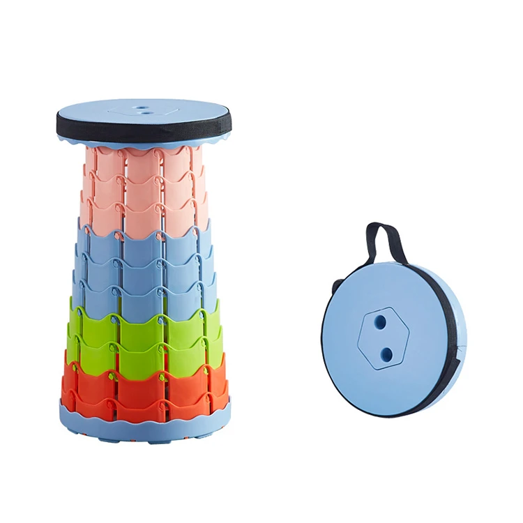 New Amazon Wholesale ultralight mini fishing adjustable Retractable Folding Plastic Collapsible Rainbow Telescopic Stool
