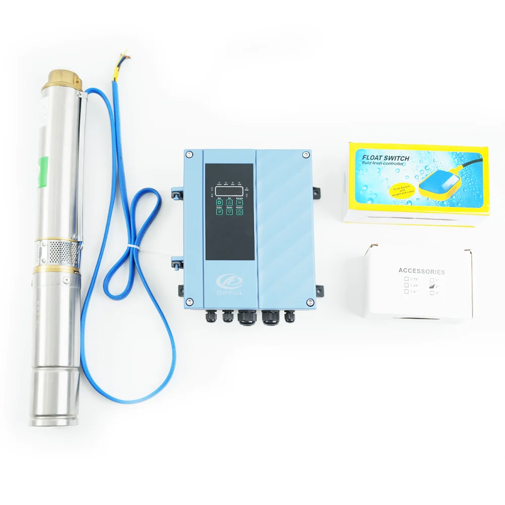 Ac/DC hybrid & wide voltage submersible pump 750W 2.2kw 3kw 4kw 5.5kw deep well solar pump