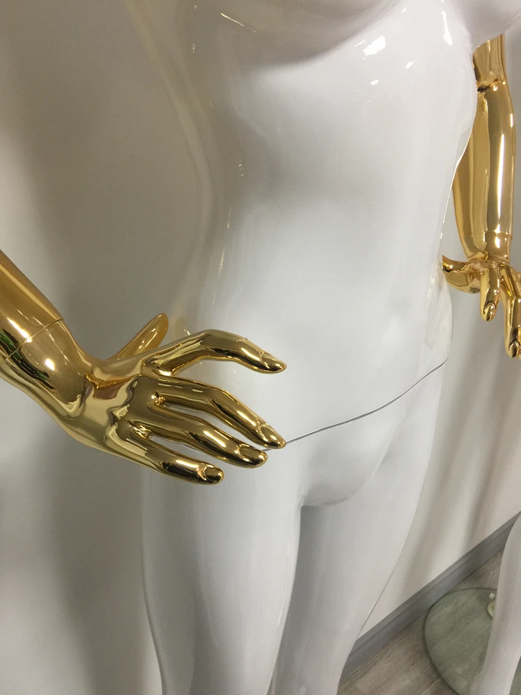 Factory Hot Sale Shop Gold Head White Chrome Mannequins For Sexy Mature Female Dummy