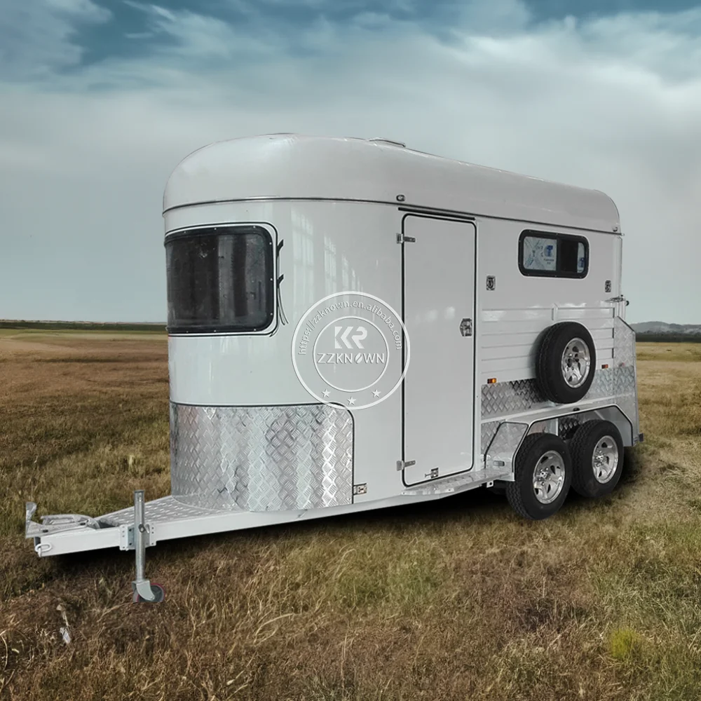 New Product Deluxe 2 Horse Straight Loading Horse Trailer For Travel With Horses Australia Standard