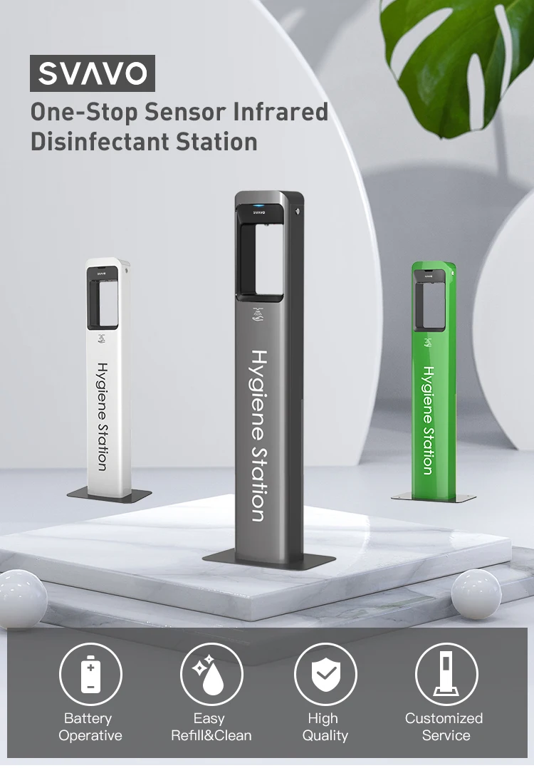 SVAVO Floor Stand Automatic sensor Hand Sanitizer Dispenser holder Free Standing spray Liquid Gel Soap Dispenser