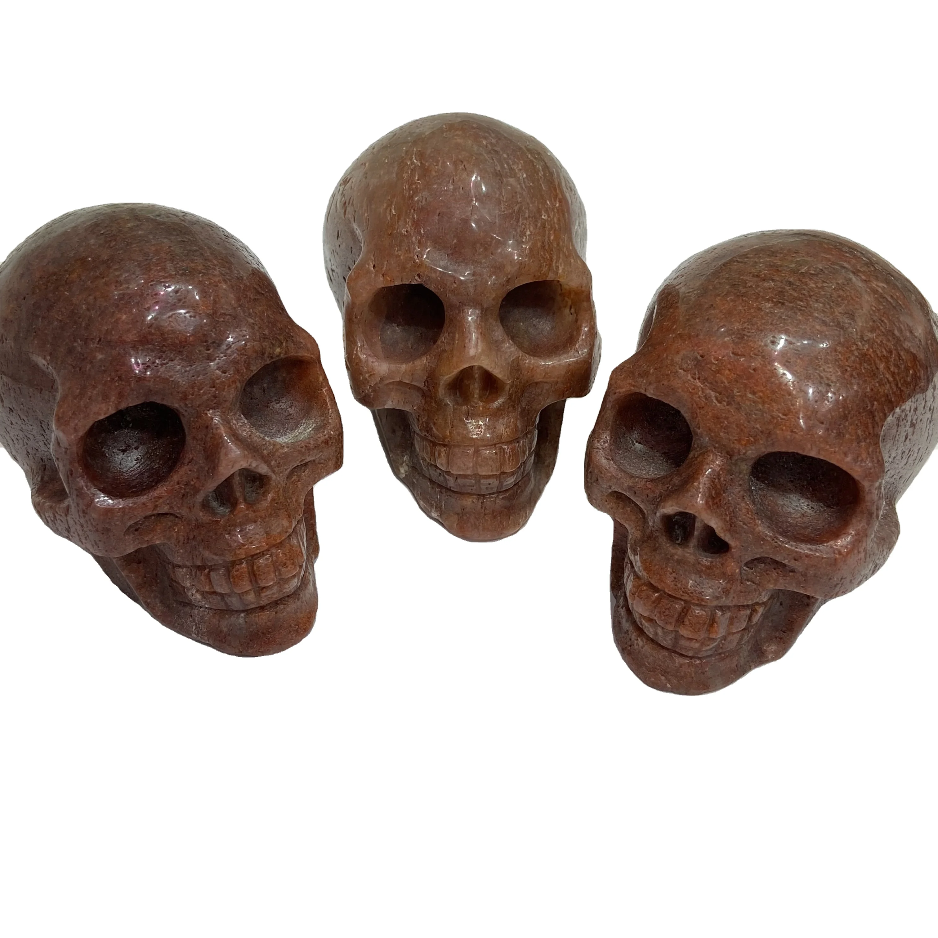 
Новинка, черепа из натуральных кристаллов ручной работы, Исцеляющие черепа из натуральных красных волос с кристаллами, коллекция сувениров 