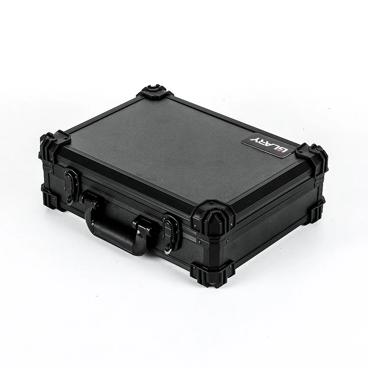 GLARY hard protective aluminum tool case box durable barber storage tool box case with foam abs portable tool carry box case