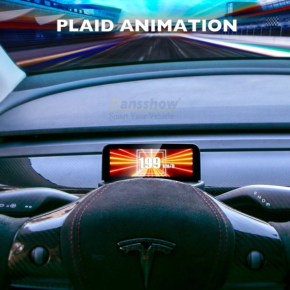 Hansshow Mini Model Y Gauge Cluster Screen Display For New Tesla Model 3/Y Aftermarket Car Instrument Cluster Speedometer