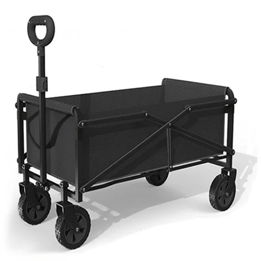 Black Red Adjustable Heavy Duty Collapsible Folding Utility Car Wagon Outdoor Camping Cart Beach Picnic Foldable Camping Wagon