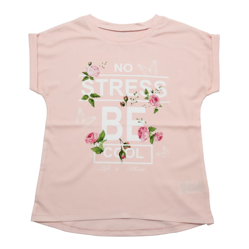 
children 3D print flower Tshirt girls clothes kids wholesale clothing 