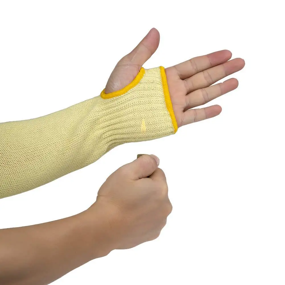 Heat resistant and cut resistant fire proof braided aramid arm sleeves for men