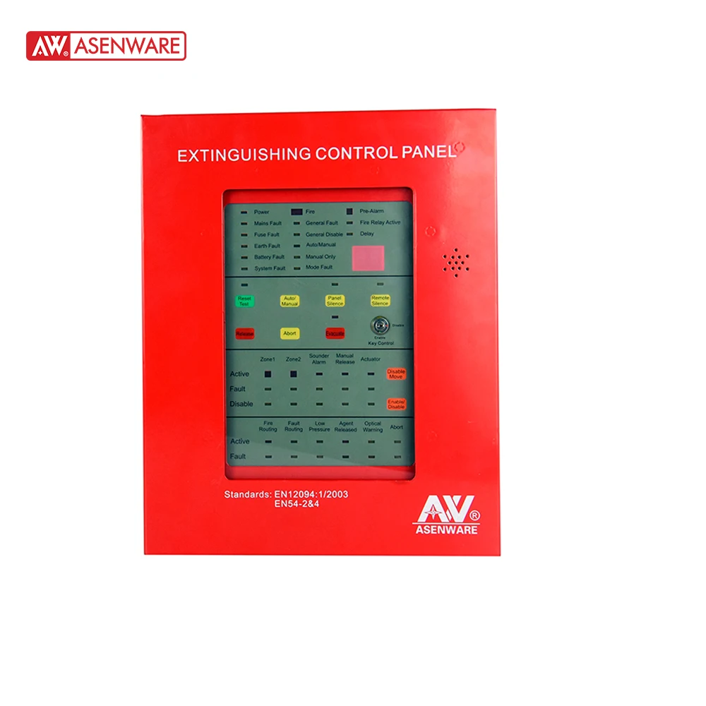 4 Zone Fire Detection Intelligent Gas Extinguisher Control Panel