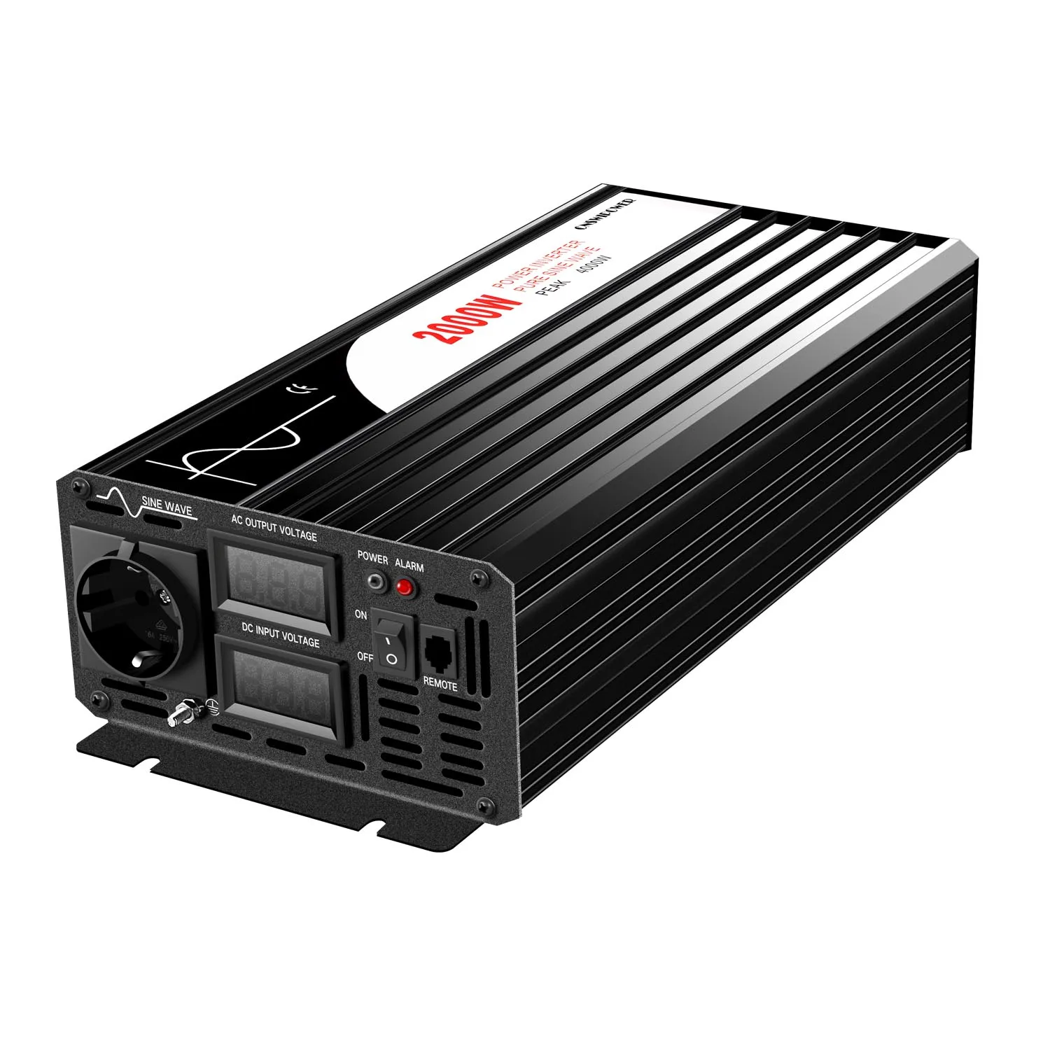 pure sine wave solar power inverter 2000w 12V/24V DC to AC 120V/220V with solar controller with bypass