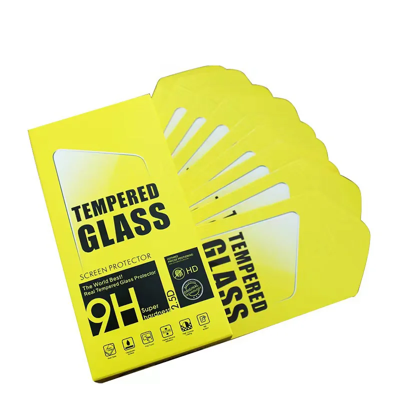 Wholesale printed mobile smart cell phone tempered glass screen protector packing envelope packaging boxes
