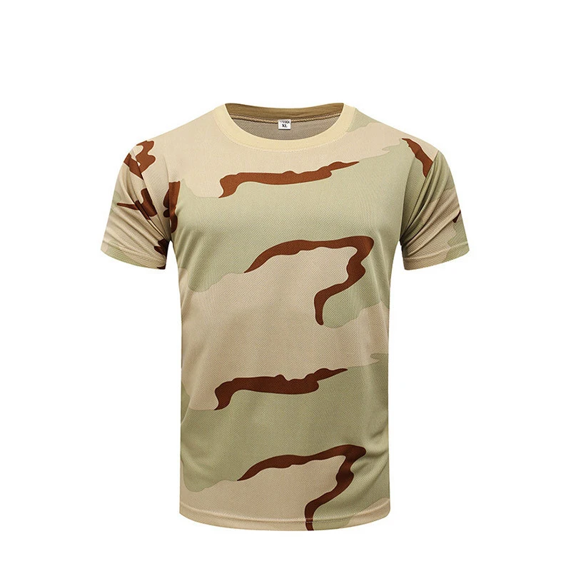 Summer camouflage short sleeve shirt breathable soft training clothing for hunting