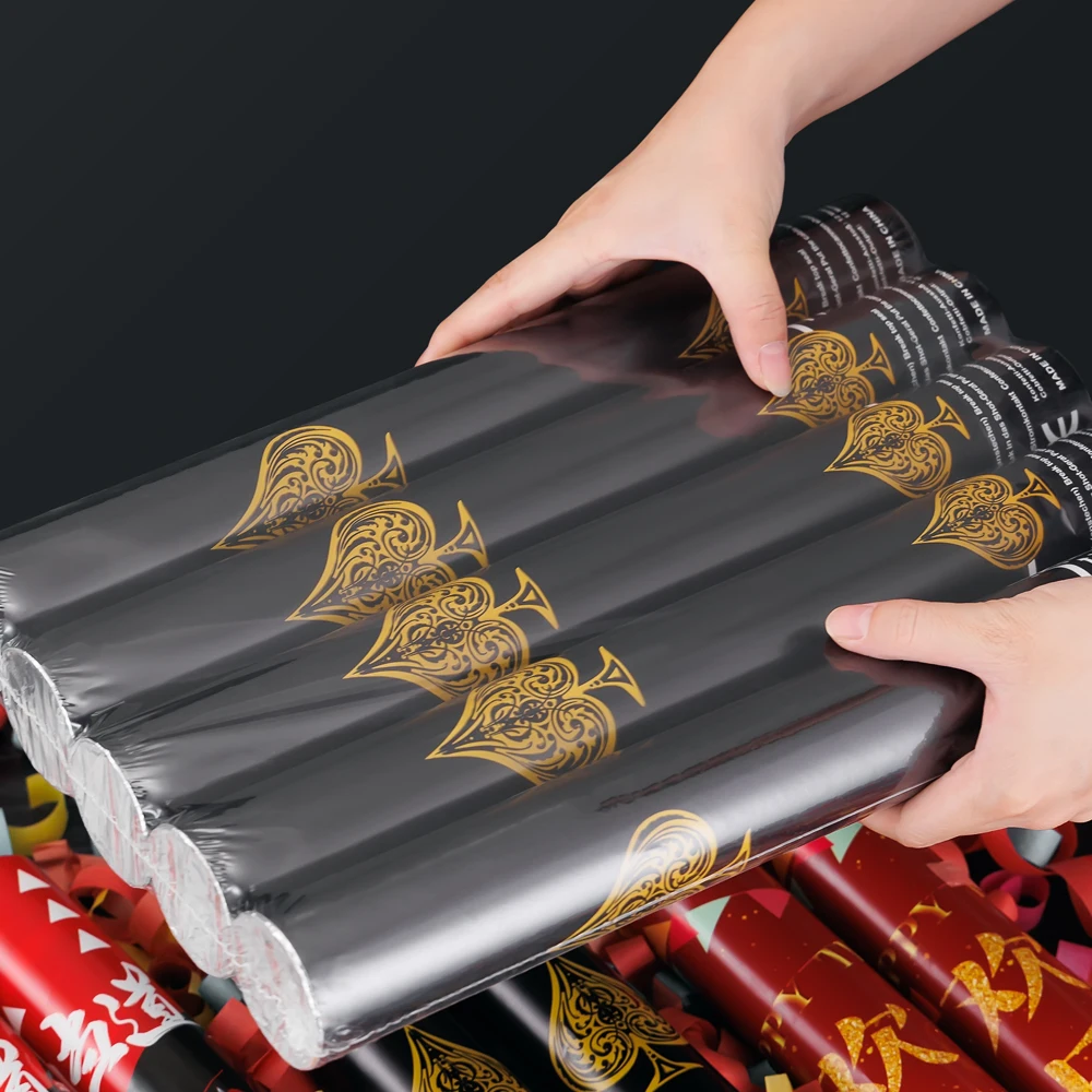 Factory Sale Exciting Colorful Spades Confetti Cannon Celebration Party Accessory Black Packaging